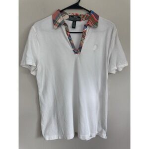 Vintage Lauren Active Ralph Lauren Polo Shirt Women's LARGE Golf Plaid Collar